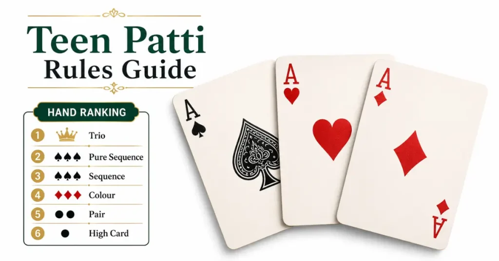 Teen Patti Sequences, Colours and Pairs Made Simple